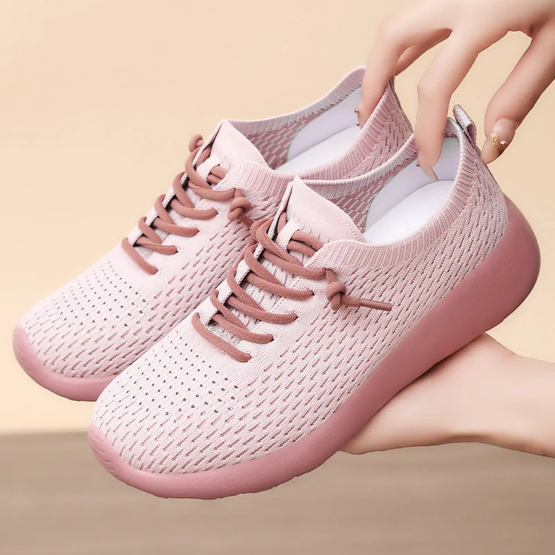 Damen Leichte und flexible Strick-Sneaker mit rutschfester Sohle