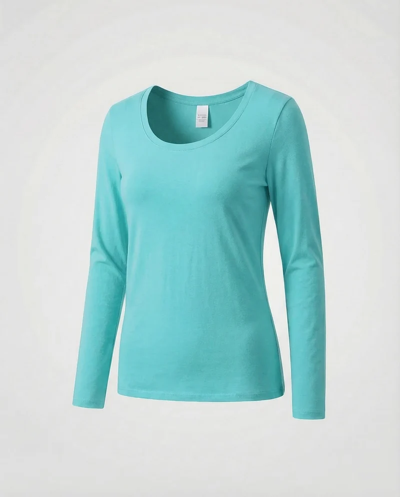 Damen Ausgestelltes Langarmshirt Baumwolljersey