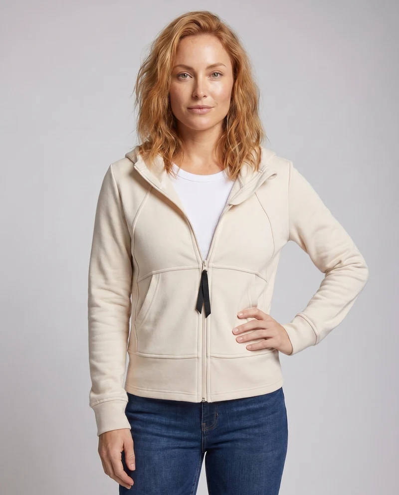 Damen Sportliche Kapuzenjacke mit funktionalem Reißverschluss und innovativem Schnitt