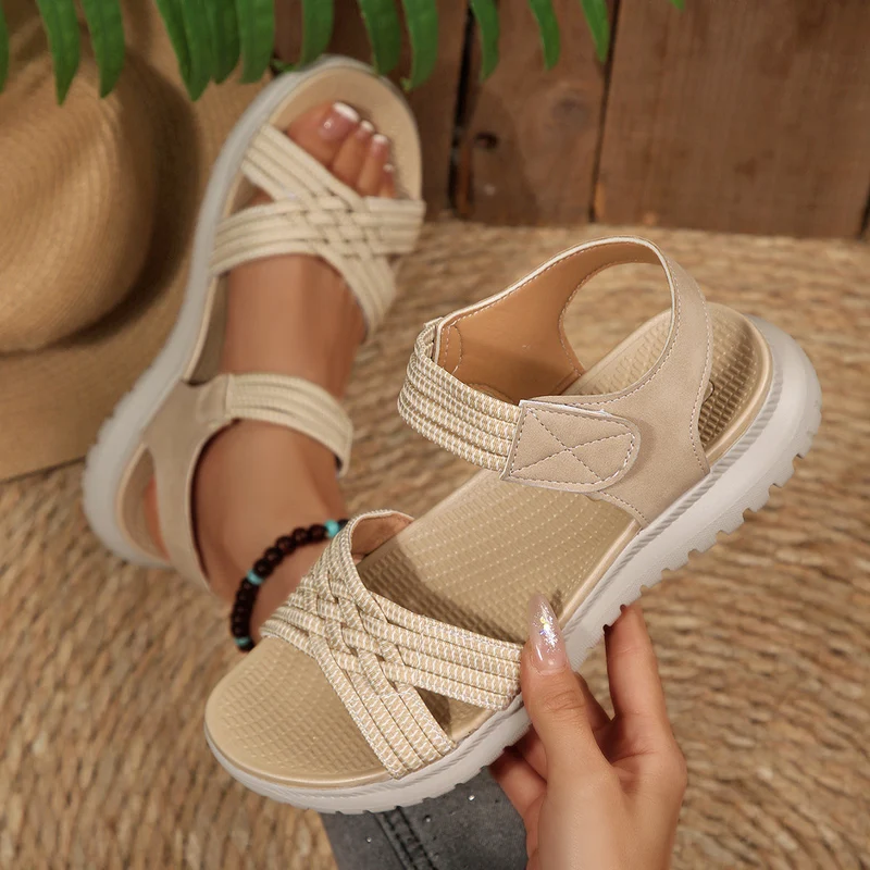 Damen Bequeme und stilvolle Riemensandalen mit elastischen Details