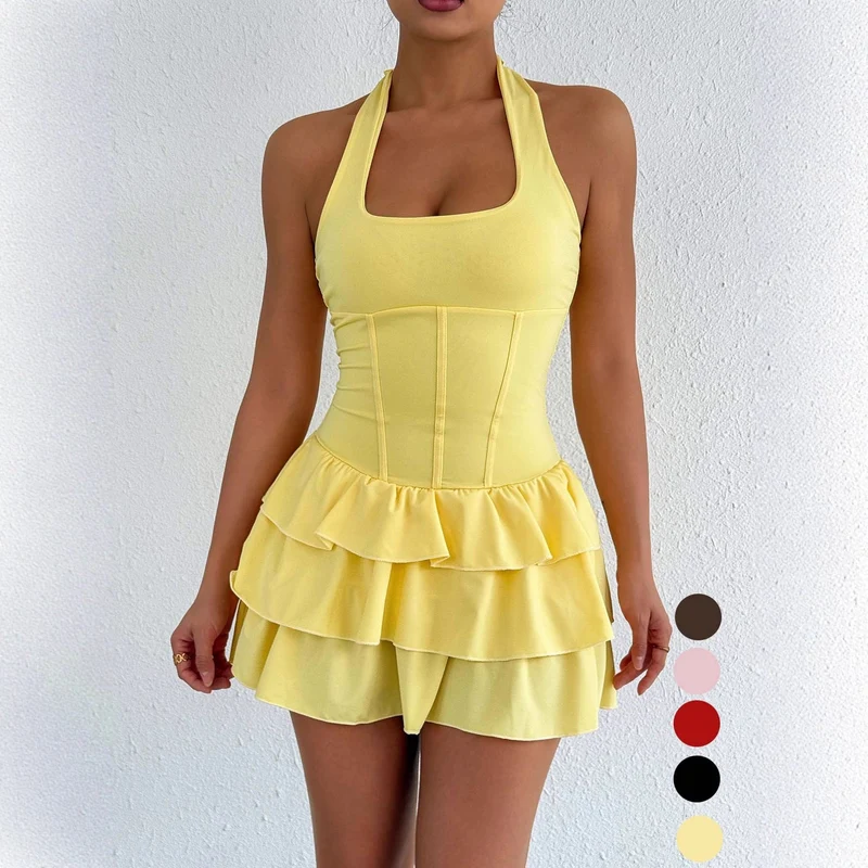 Damen Rüschenkleid mit trägerlosem Design und Figur formendem Schnitt