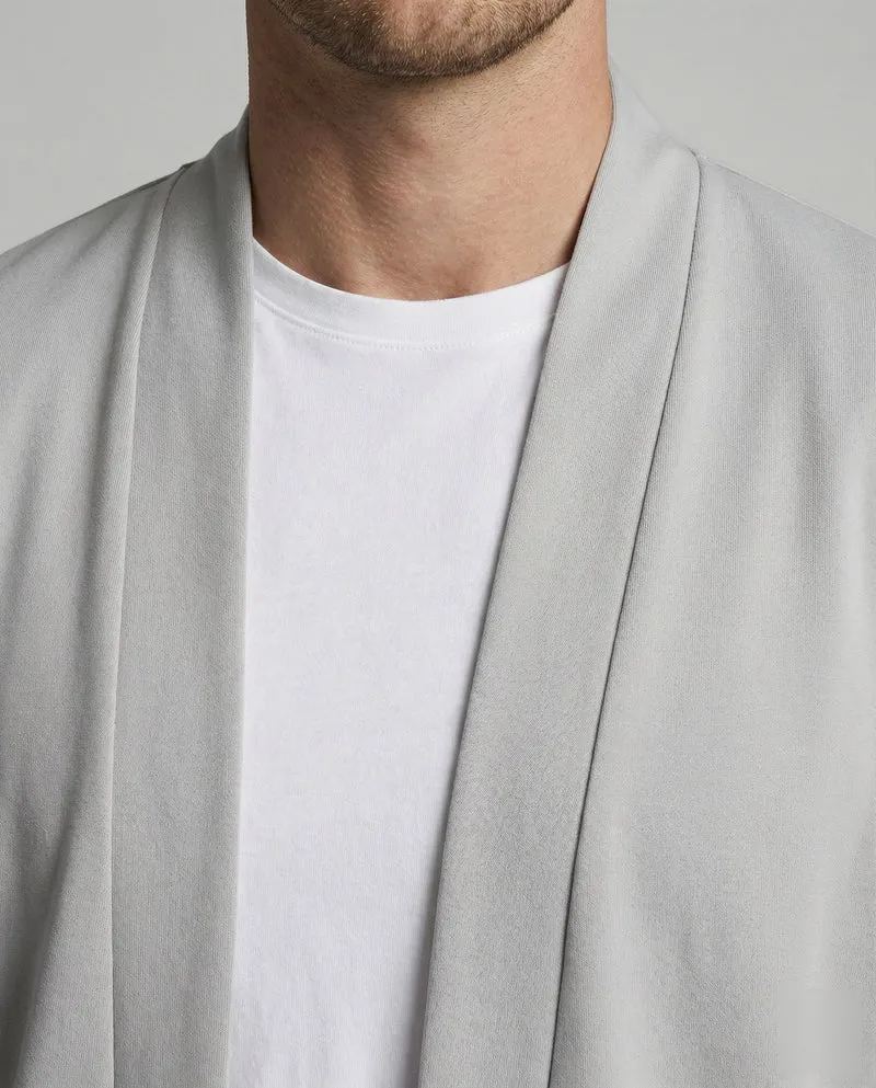 Herren nan offene weitgeschnittene Kimono-Jacke aus fließendem Jersey mit Seitentaschen und Dreiviertelärmeln Nord Taschen