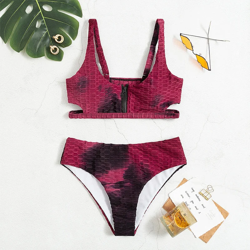 Damen Sportlicher Bikini mit innovativem Reißverschluss Nord Taschen