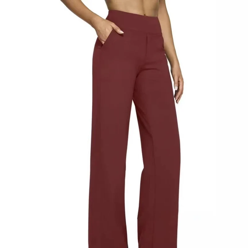 Damen Weit geschnittene Komfort-Hose mit elastischem Bund und praktischen Taschen