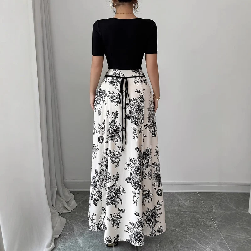 Damen Elegantes Maxikleid mit floralem Design und tailliertem Schnitt Nord Taschen