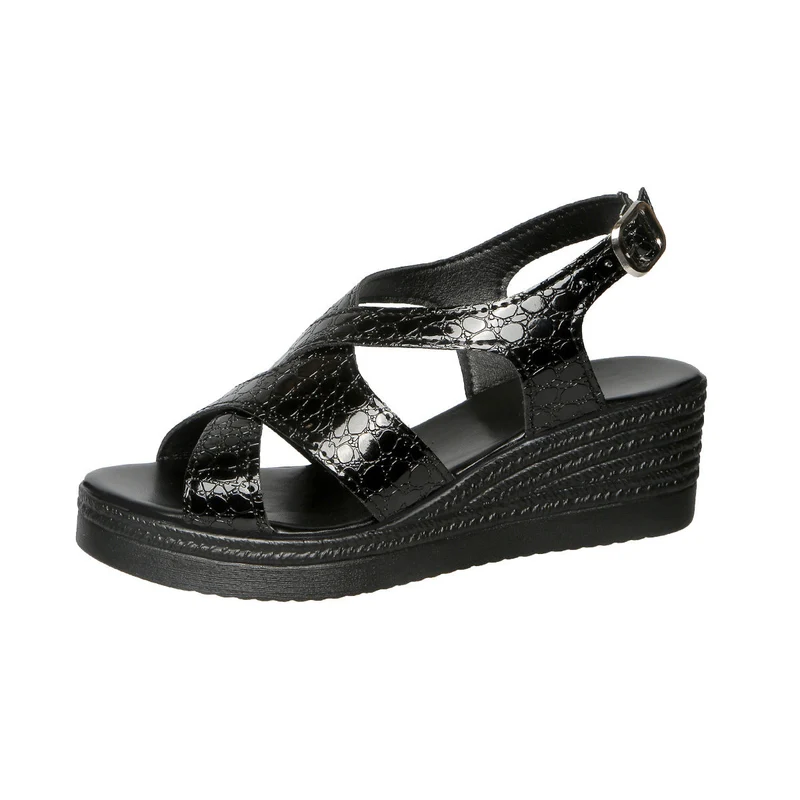 Damen Wedge-Sandaletten mit verstellbarem Riemendesign und rutschfester Sohle