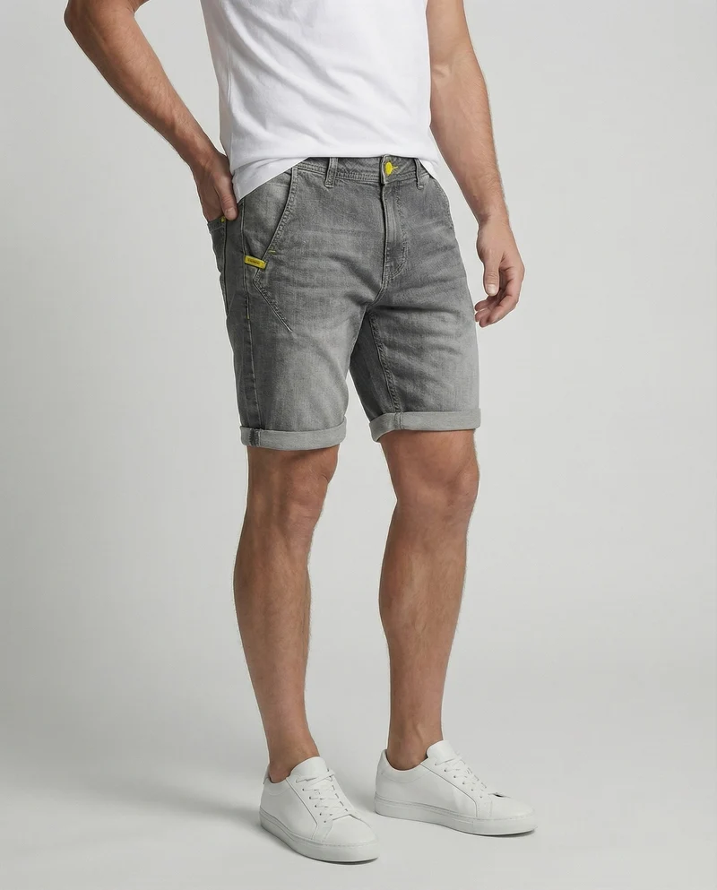 Herren Denim-Bermuda Knielang Umschlag Five-Pocket