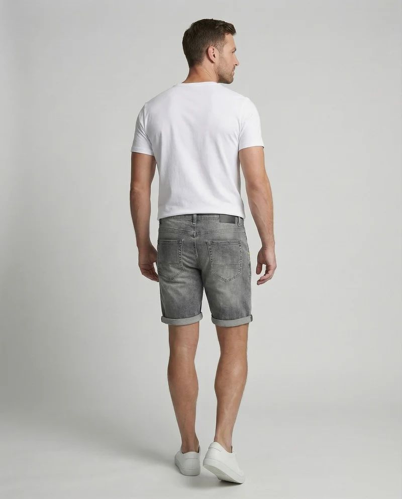 Herren Denim-Bermuda Knielang Umschlag Five-Pocket