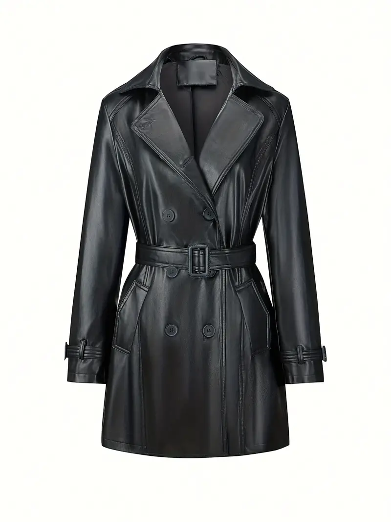 Nord Taschen | Trenchcoat - stilvolle lange schwarze Damenjacke