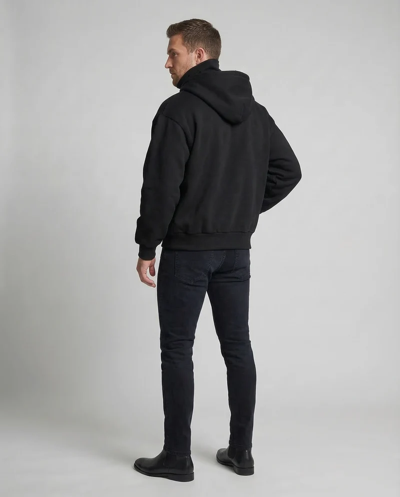 Unisex Sweat Kapuzenjacke mit Reißverschluss und Kängurutasche