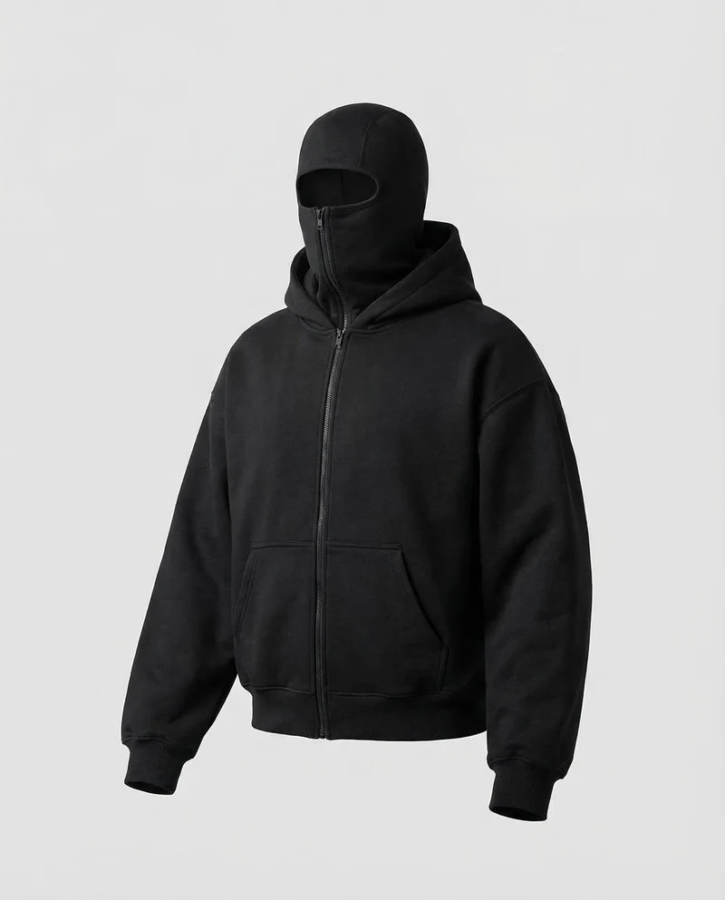 Unisex Sweat Kapuzenjacke mit Reißverschluss und Kängurutasche