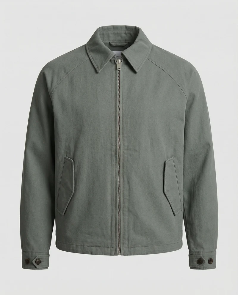 Graue Cleanfit Retro Herrenjacke mit Schulterpolstern und Reverskragen