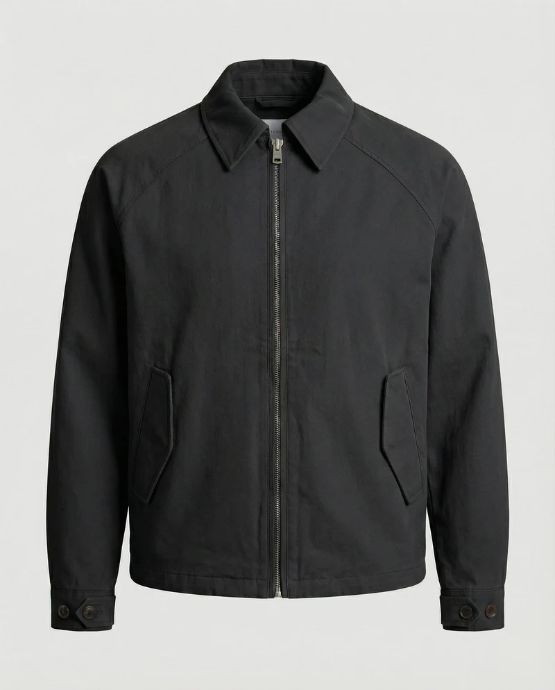 Graue Cleanfit Retro Herrenjacke mit Schulterpolstern und Reverskragen