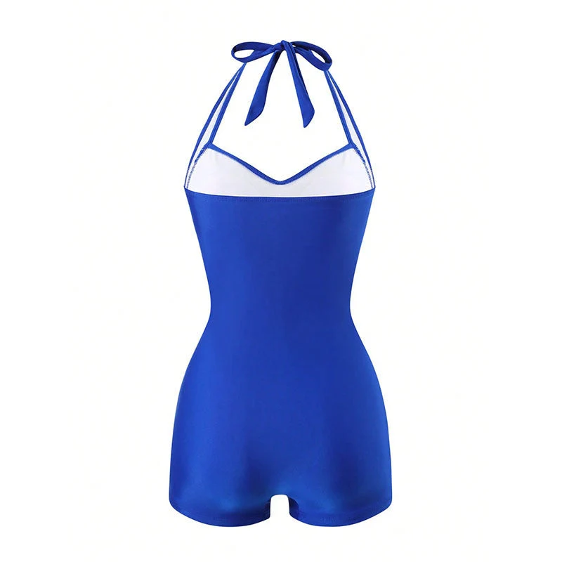 Damen Einteiler Badeanzug mit halterneck Design und moderner Passform