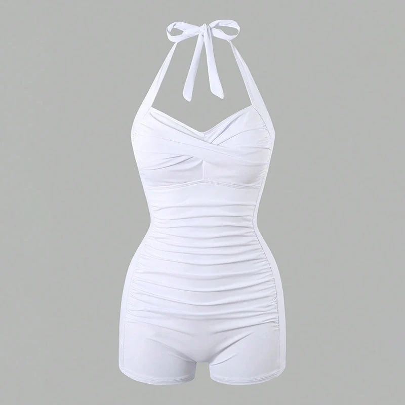 Damen Einteiler Badeanzug mit halterneck Design und moderner Passform