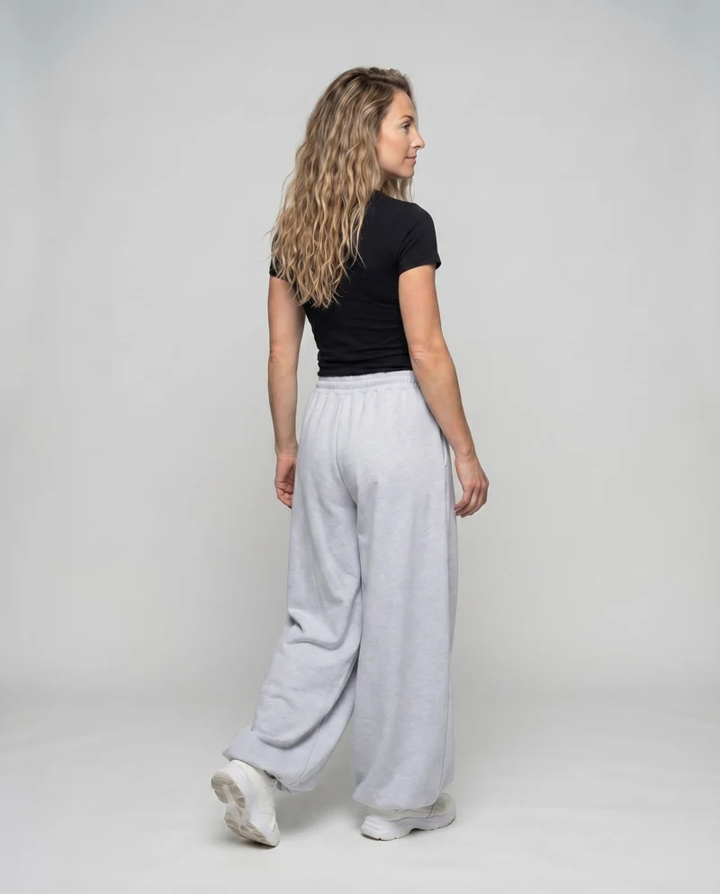 Damen Modische Ballonförmiger Saum MischgewNord Taschene Volumenhose
