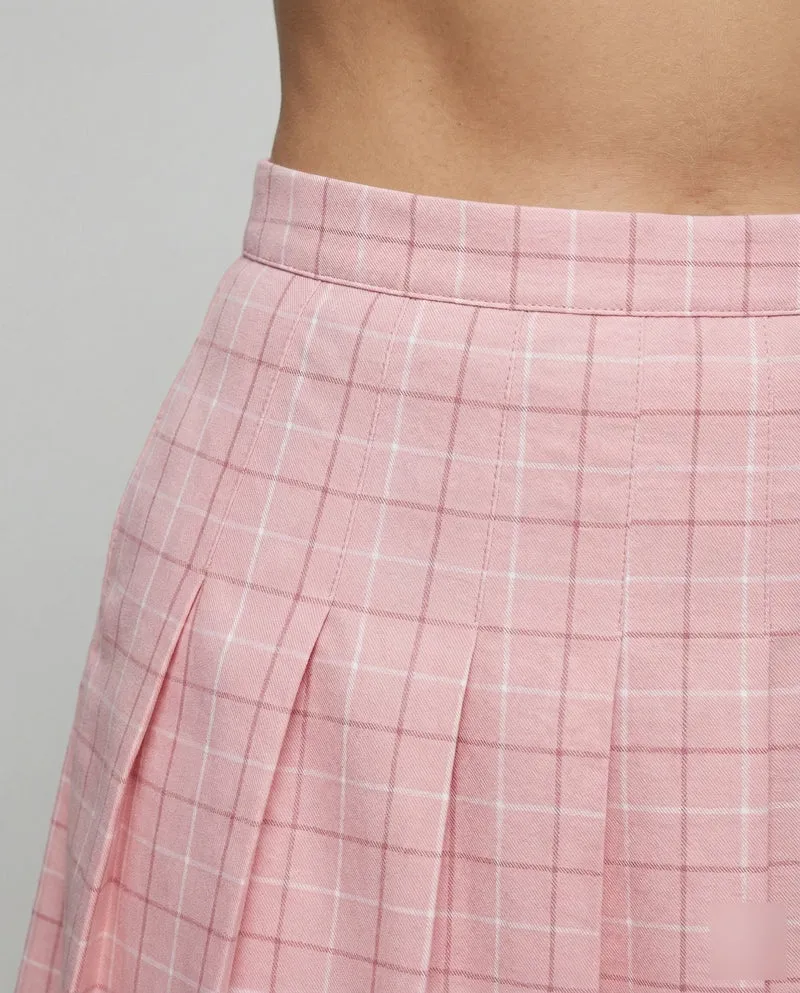 Damen Sportliche Tennisstil MischgewNord Taschene Plissee-Mini-Faltenrock