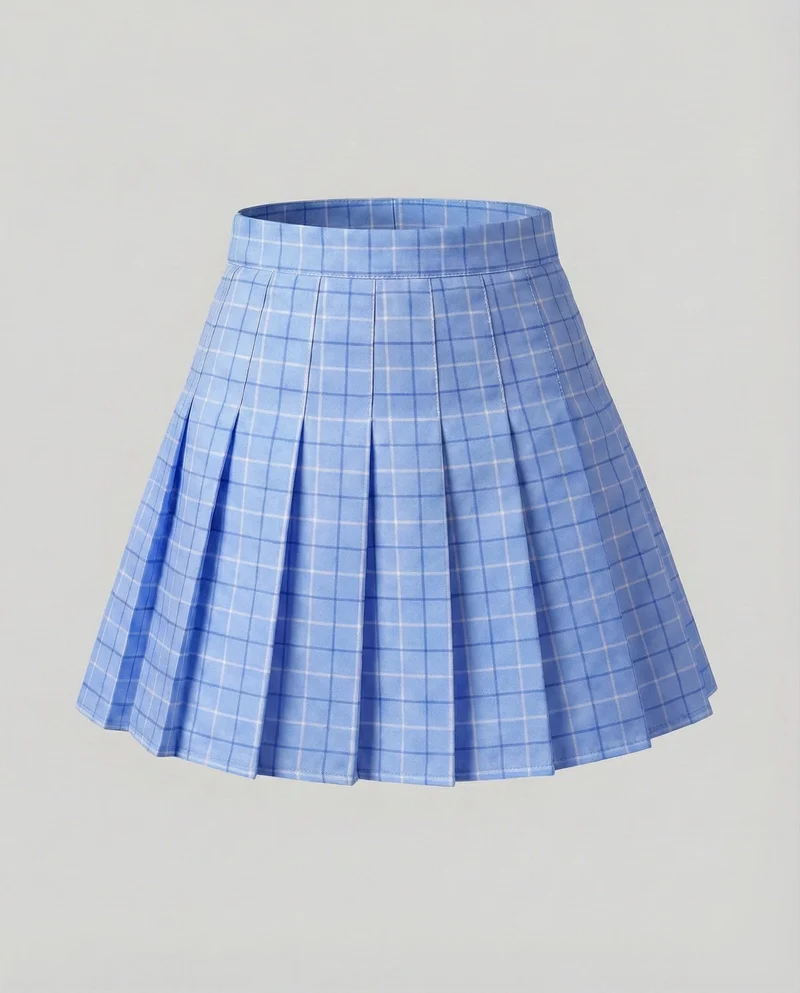 Damen Sportliche Tennisstil MischgewNord Taschene Plissee-Mini-Faltenrock