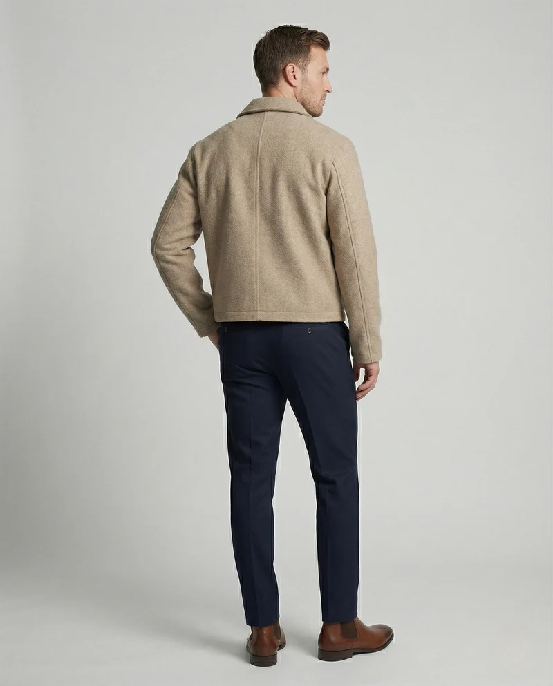 Wollmixjacke Kurz Mit Hemdkragen Herren
