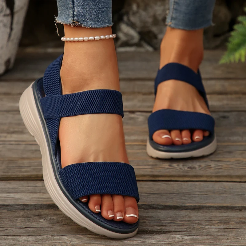 Damen Komfortable und atmungsaktive Sandalen mit elastischen Riemen
