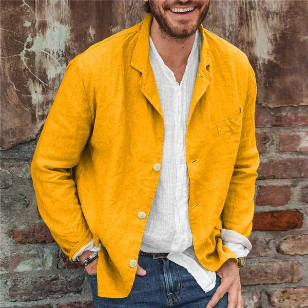Jacke Aus Baumwolle und Leinen