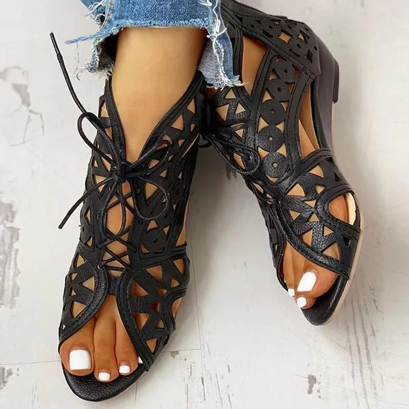 Gladiator Stiefel Sandalen Freizeit Keilabsatz Komfort Frauen Schuhe