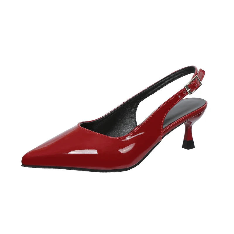 Damen Slingback Pumps aus glänzendem Lackmaterial mit elegantem spitzem Design Nord Taschen