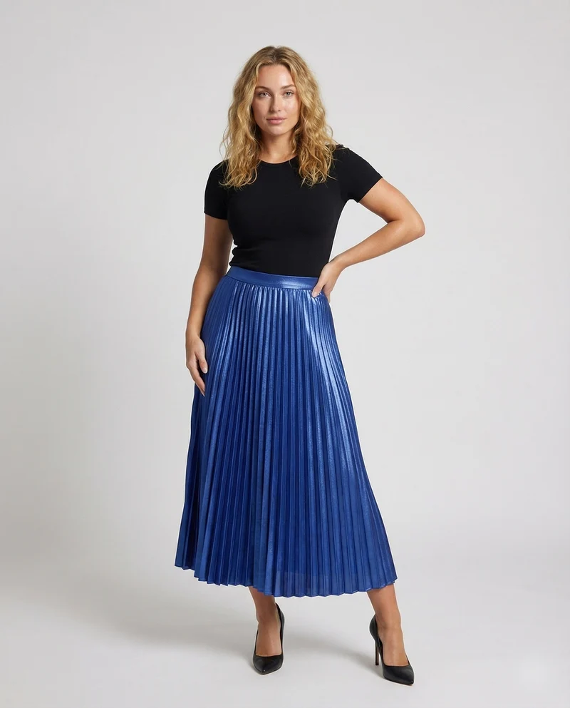 Damen Elegante Schimmernder Satinmix Satinmix Midirock