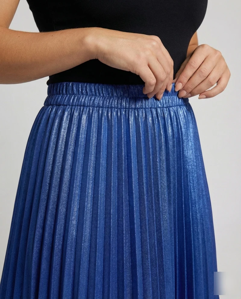 Damen Elegante Schimmernder Satinmix Satinmix Midirock