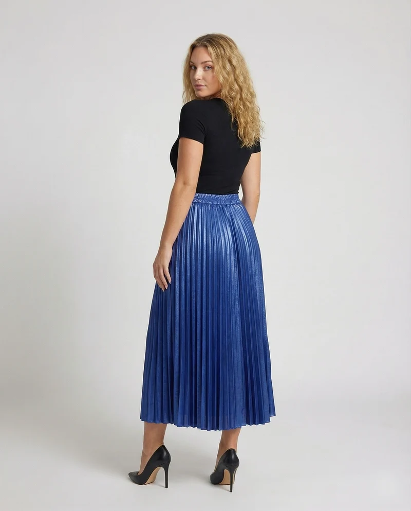 Damen Elegante Schimmernder Satinmix Satinmix Midirock