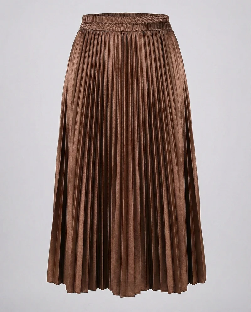 Damen Elegante Schimmernder Satinmix Satinmix Midirock