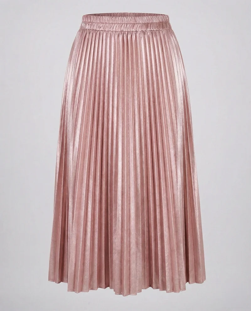 Damen Elegante Schimmernder Satinmix Satinmix Midirock