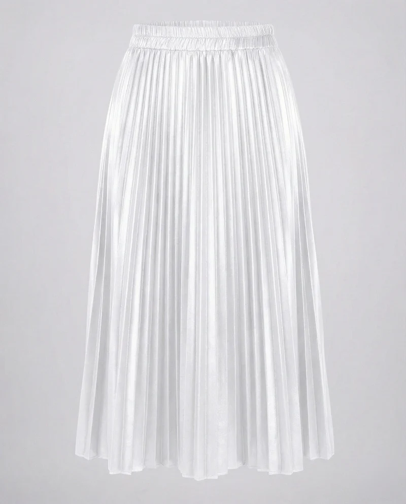 Damen Elegante Schimmernder Satinmix Satinmix Midirock