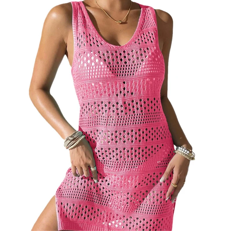 Damen eleganter Häkel-Strandsarong mit modischem Lochmuster