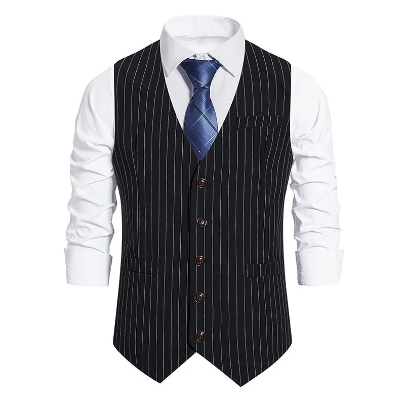 Herren elegante Anzugweste mit feinem Nadelstreifenmuster