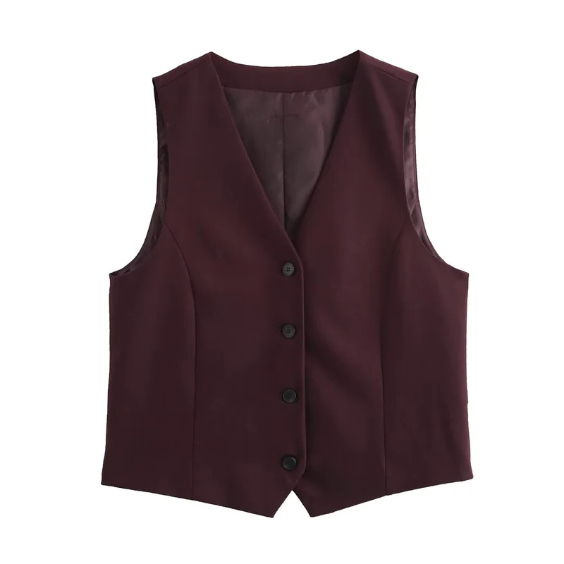 Damen elegante Weste mit modernem Schnitt und praktischen Knopfdetails