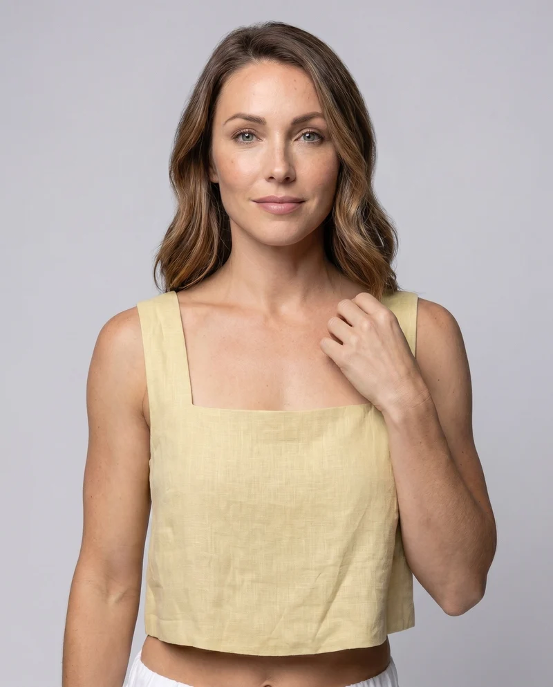 Damen crop-top mit quadratischem Ausschnitt und lässigem Schnitt