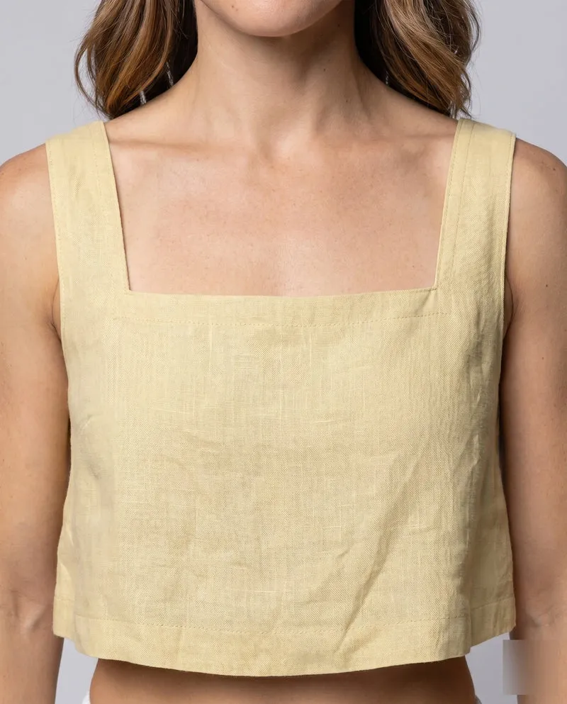 Damen crop-top mit quadratischem Ausschnitt und lässigem Schnitt