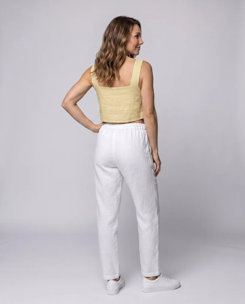 Damen crop-top mit quadratischem Ausschnitt und lässigem Schnitt