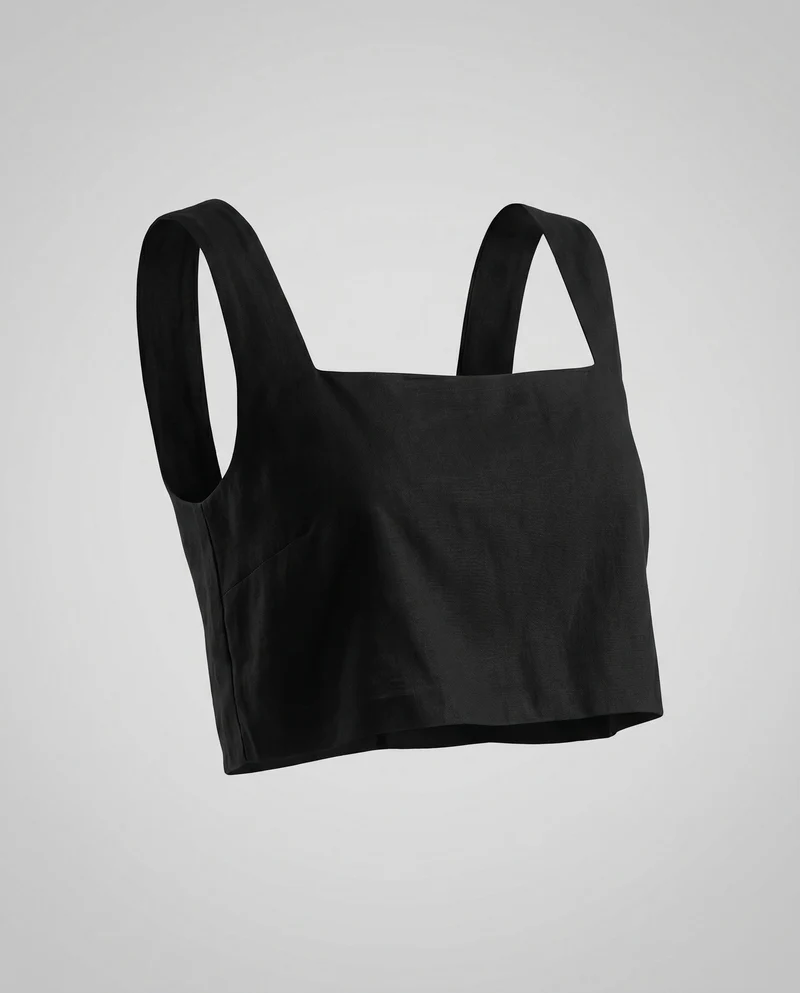 Damen crop-top mit quadratischem Ausschnitt und lässigem Schnitt
