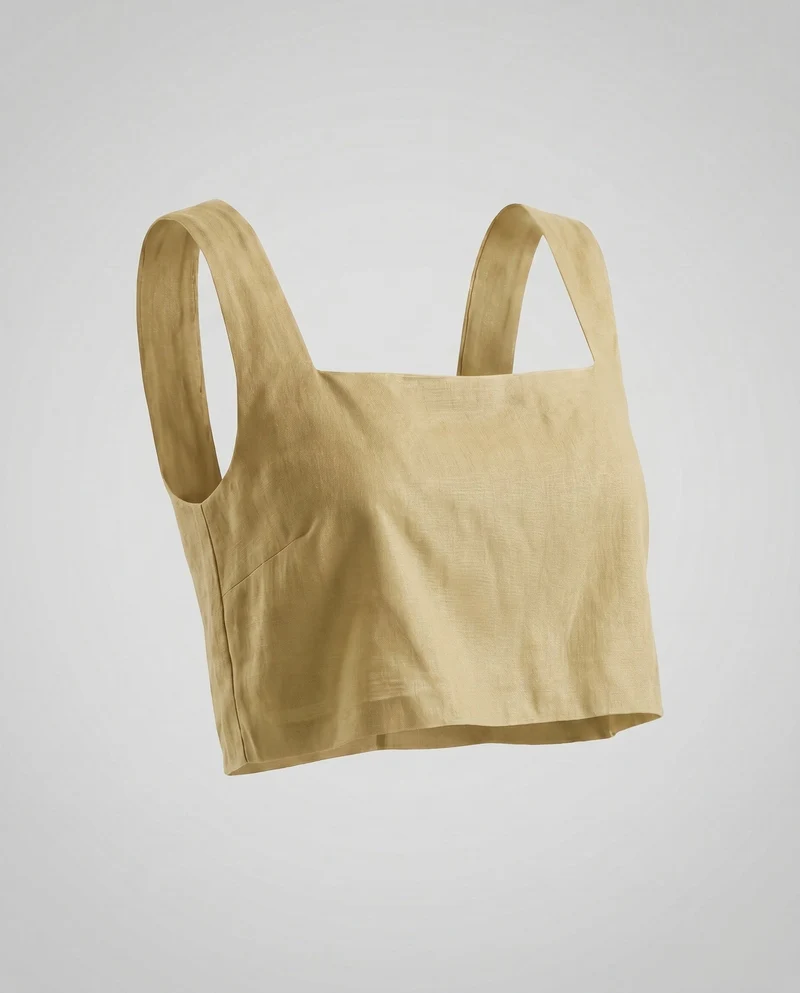 Damen crop-top mit quadratischem Ausschnitt und lässigem Schnitt