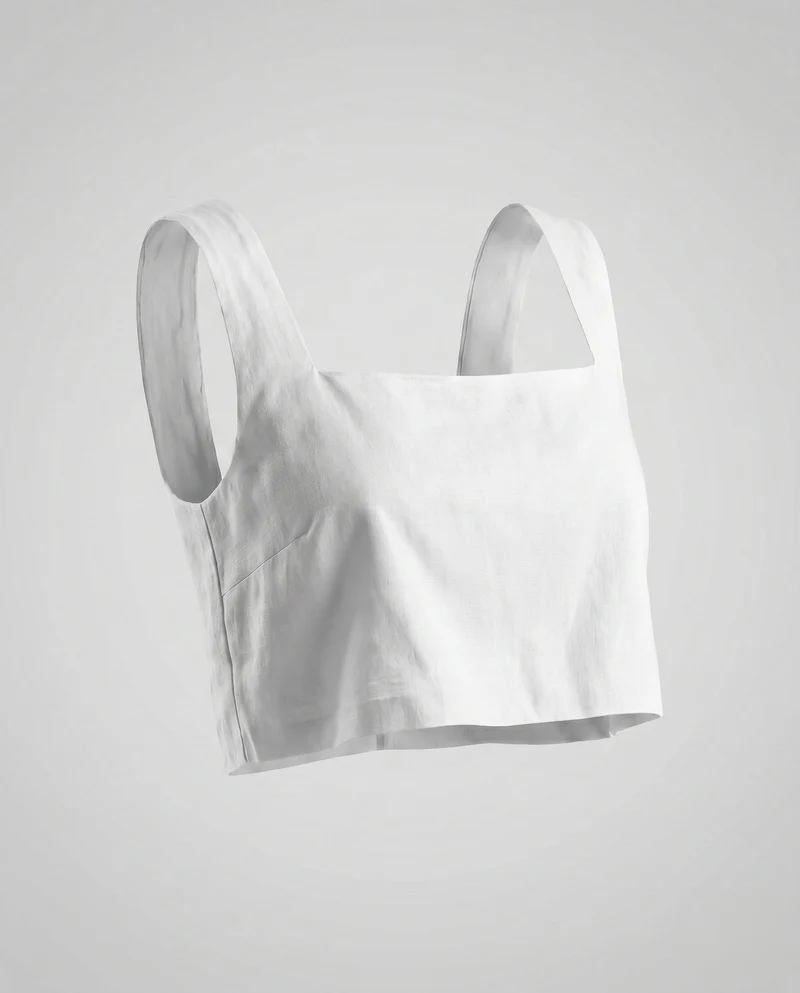 Damen crop-top mit quadratischem Ausschnitt und lässigem Schnitt
