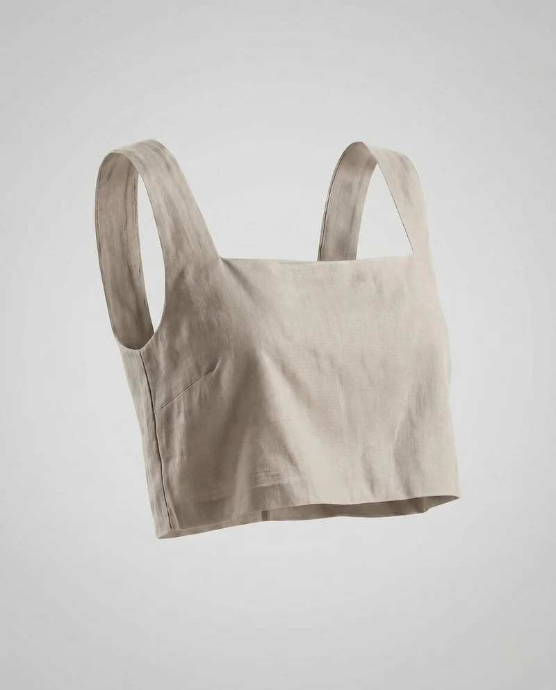 Damen crop-top mit quadratischem Ausschnitt und lässigem Schnitt