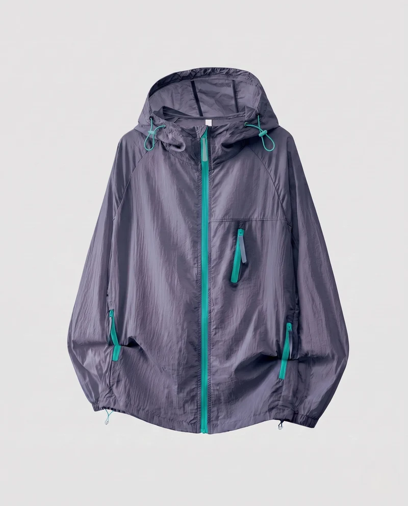 Damen Leichte Windjacke mit praktischen Taschen und verstellbarer Kapuze