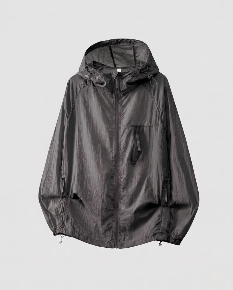 Damen Leichte Windjacke mit praktischen Taschen und verstellbarer Kapuze