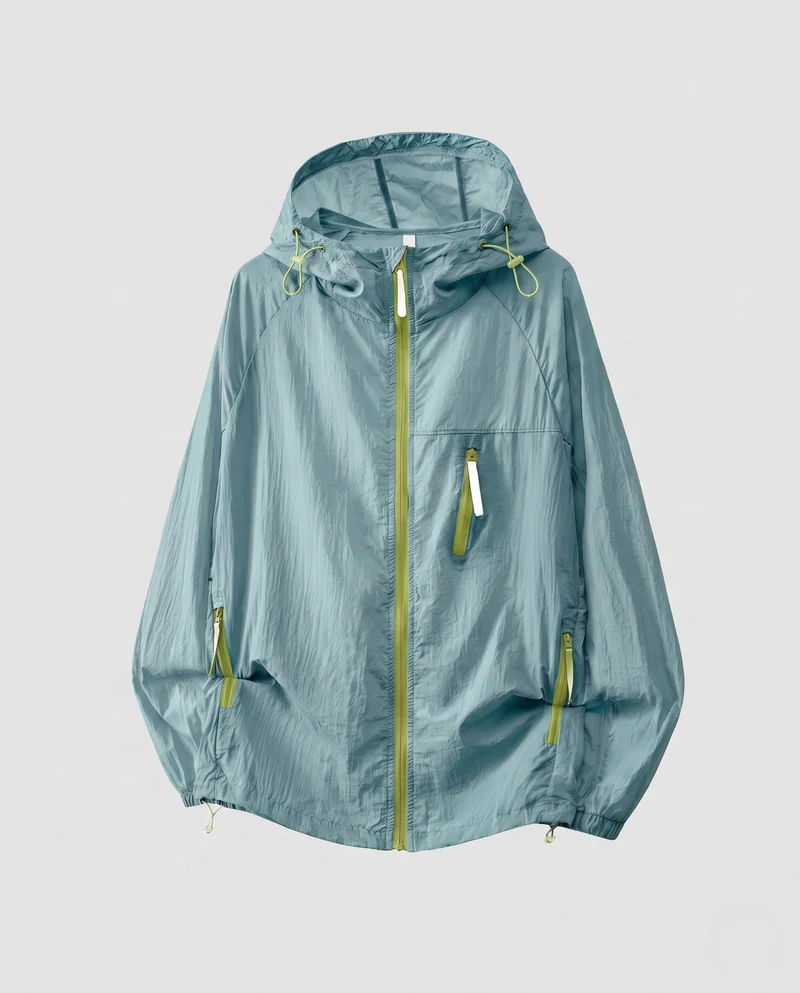 Damen Leichte Windjacke mit praktischen Taschen und verstellbarer Kapuze