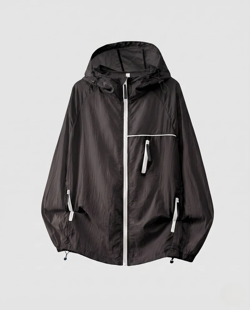 Damen Leichte Windjacke mit praktischen Taschen und verstellbarer Kapuze
