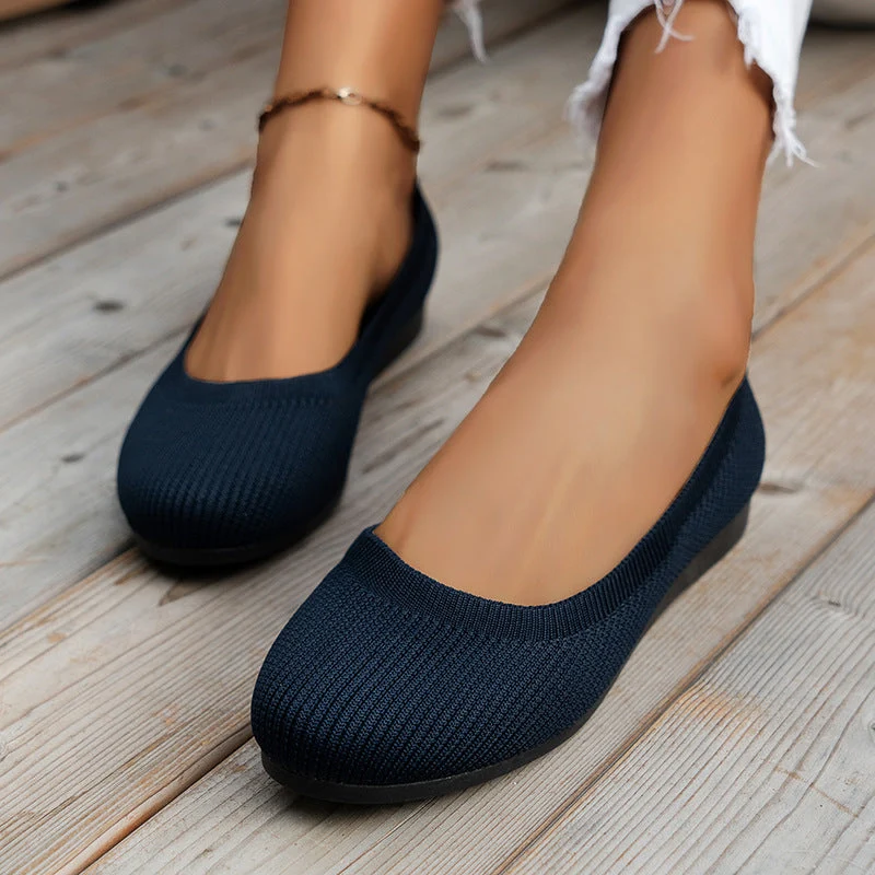Damen Komfortable Ballerinas aus atmungsaktivem Strickmaterial