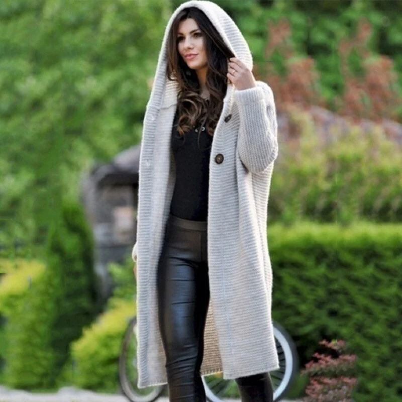 Cardigan mit Kapuze Schöner Cardigan mit Stil