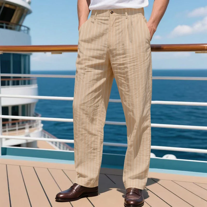 Herren elegante Streifen-Hose